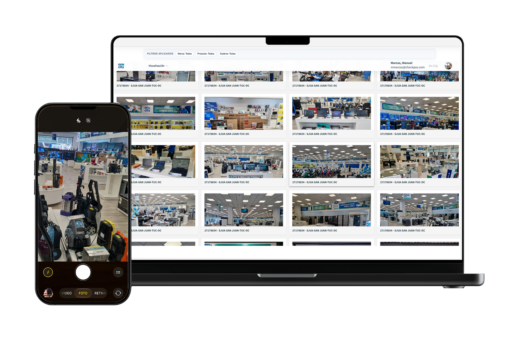 Cluster compliance dashboards with a stock-out checklist from the mobile phone