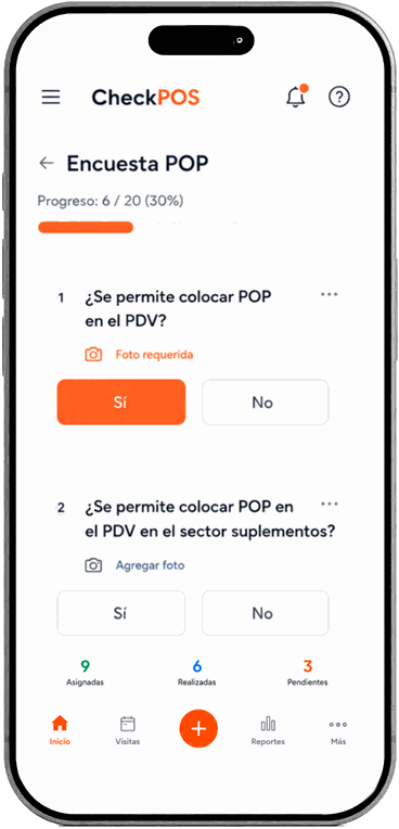 Store audit survey inside the CheckPOS app