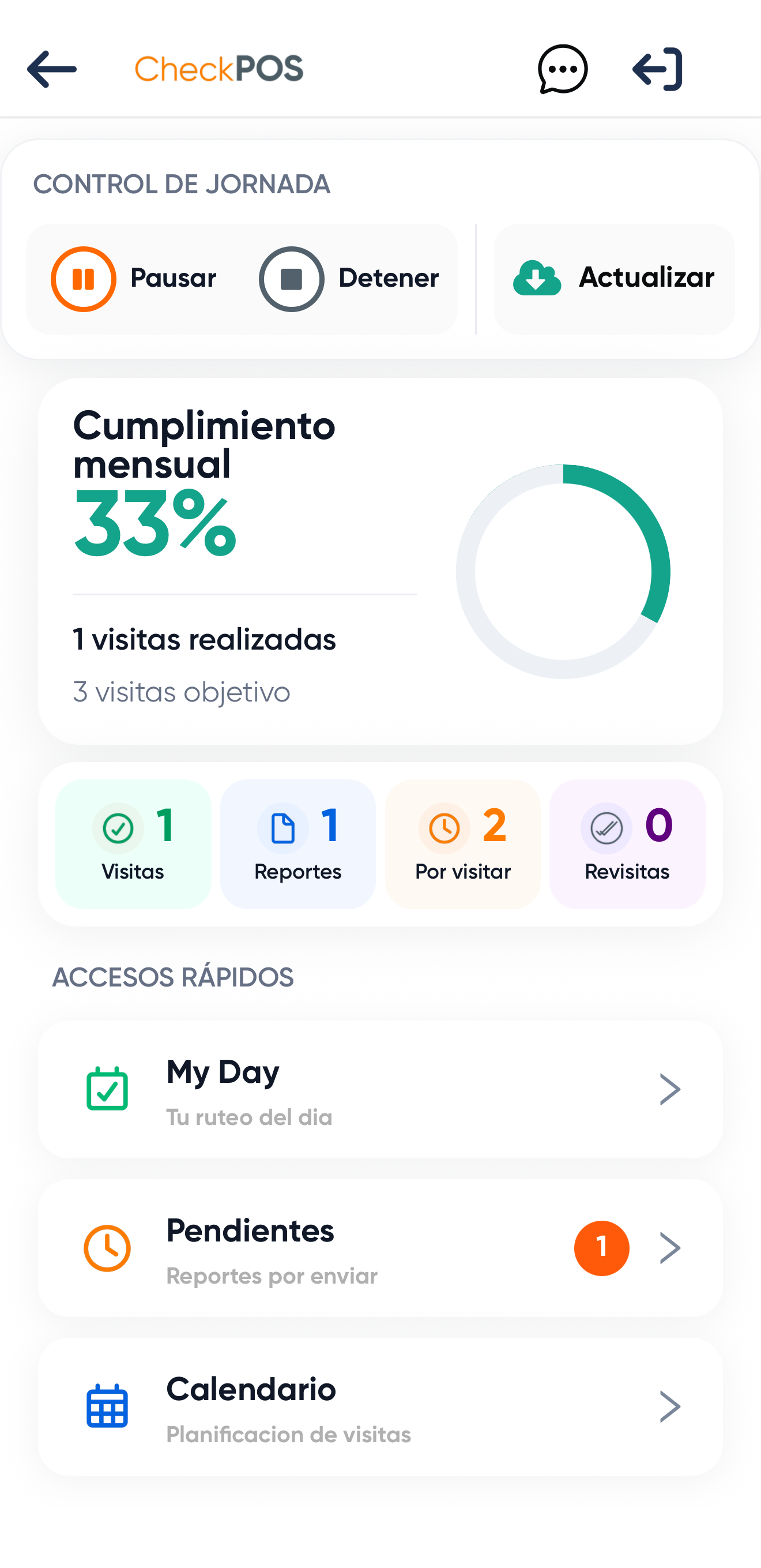Monthly compliance screen in the CheckPOS Mobile app